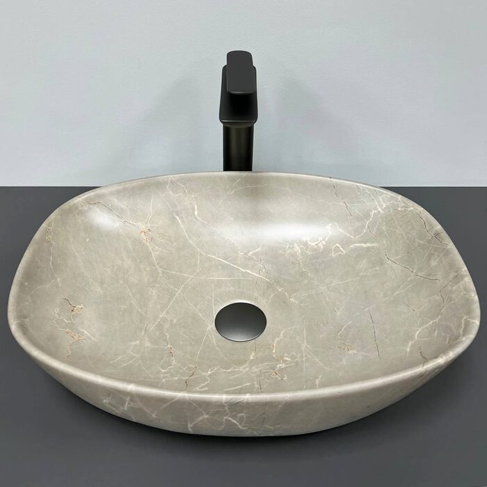 Умивальник (раковина) VBI OLBIA BEIGE STONE MATT накладний