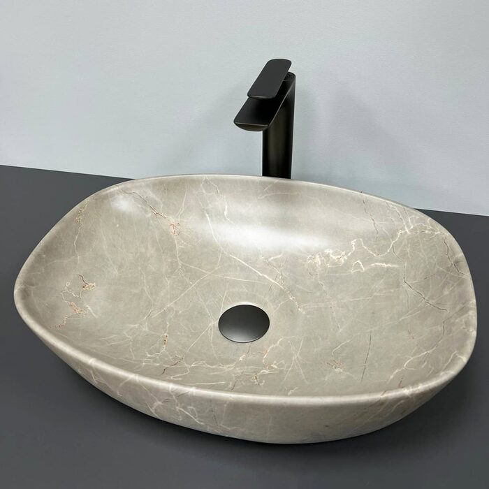 Умивальник (раковина) VBI OLBIA BEIGE STONE MATT накладний