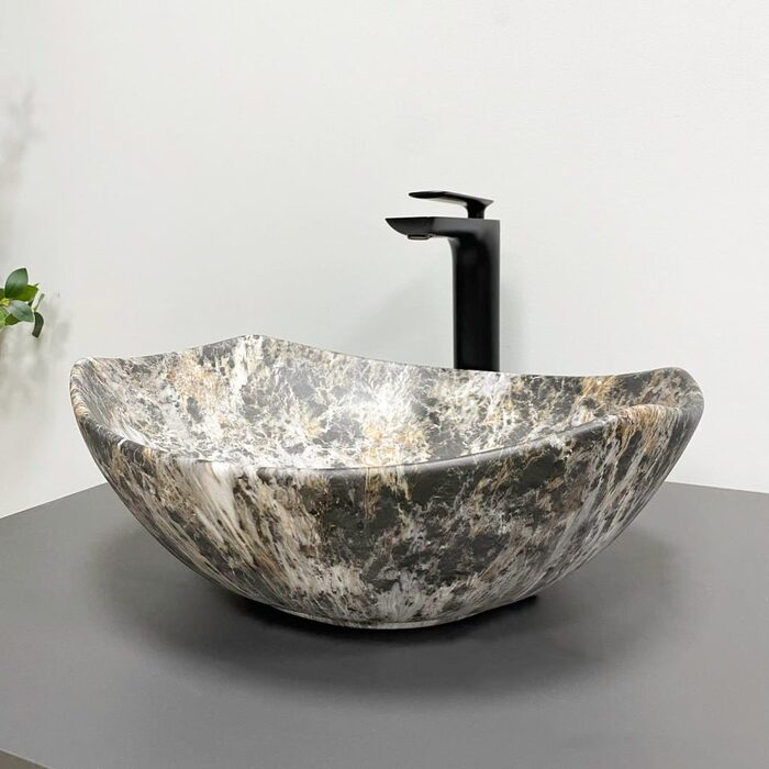 Умивальник (раковина) VBI RONTA DARK GREY STONE MATT накладний