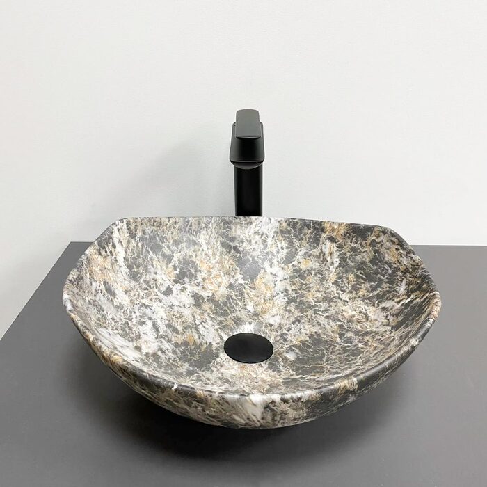 Умивальник (раковина) VBI RONTA DARK GREY STONE MATT накладний