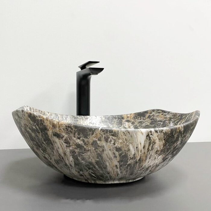 Умивальник (раковина) VBI RONTA DARK GREY STONE MATT накладний