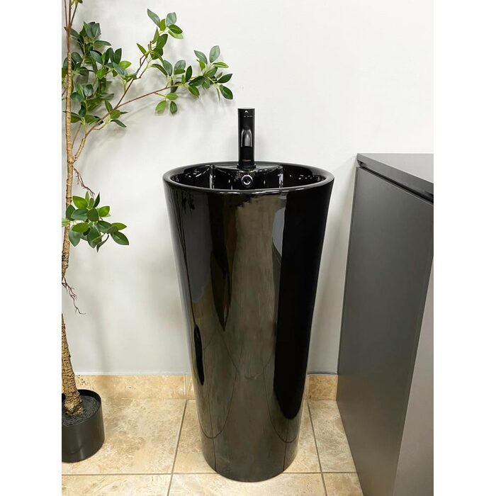 Умивальник (раковина) VBI BOLONIA BLACK GLOSSY підлоговий