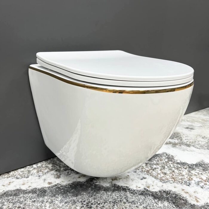 Підвісний унітаз VBI VULCANO WHITE GOLD EDGE