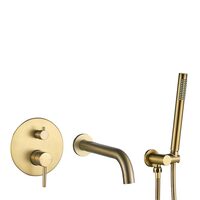 Змішувач для ванни і душу VBI MILANO BRUSHED GOLD прихованого монтажу