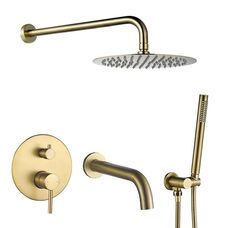 Душова система з виливом VBI MILANO BRUSHED GOLD прихованого монтажу