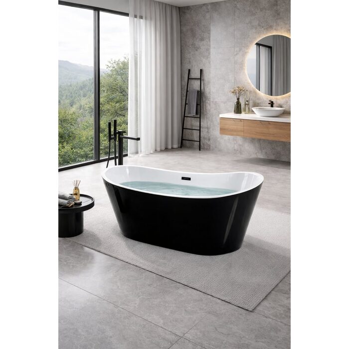 Ванна VBI MARMOLADA BLACK 170 x 75 окремостояча