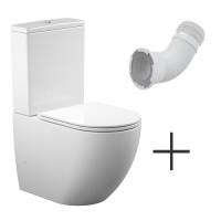 ROUND SMART комплект : унітаз підлоговий з сидінням Soft-close + бачок, змив Tornado + гнучка підводка