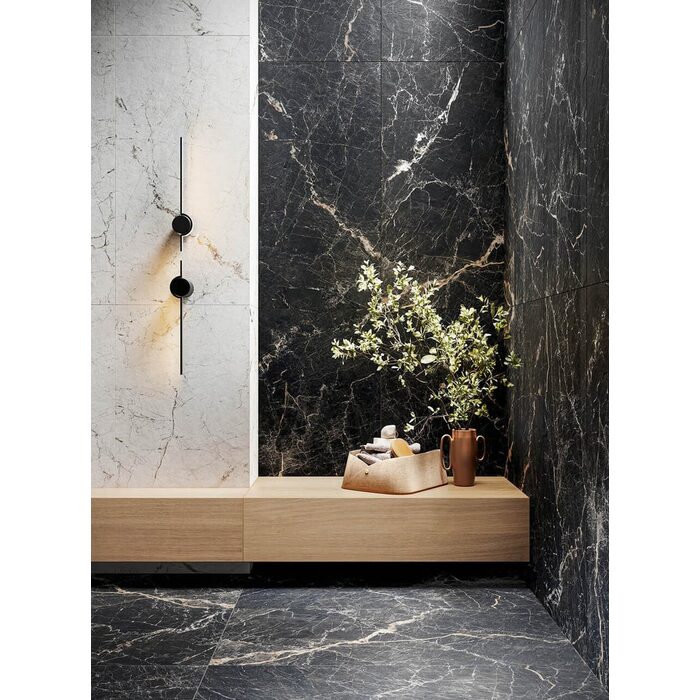 Плитка керамогранітна Veneto Black STR 598x598 Tubadzin