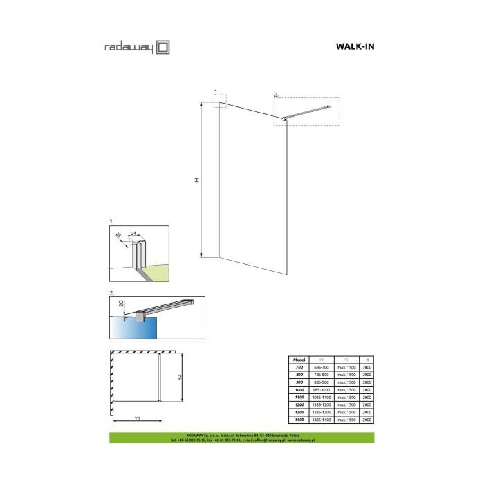 Душова стінка Classic Walk-In 120, RADAWAY
