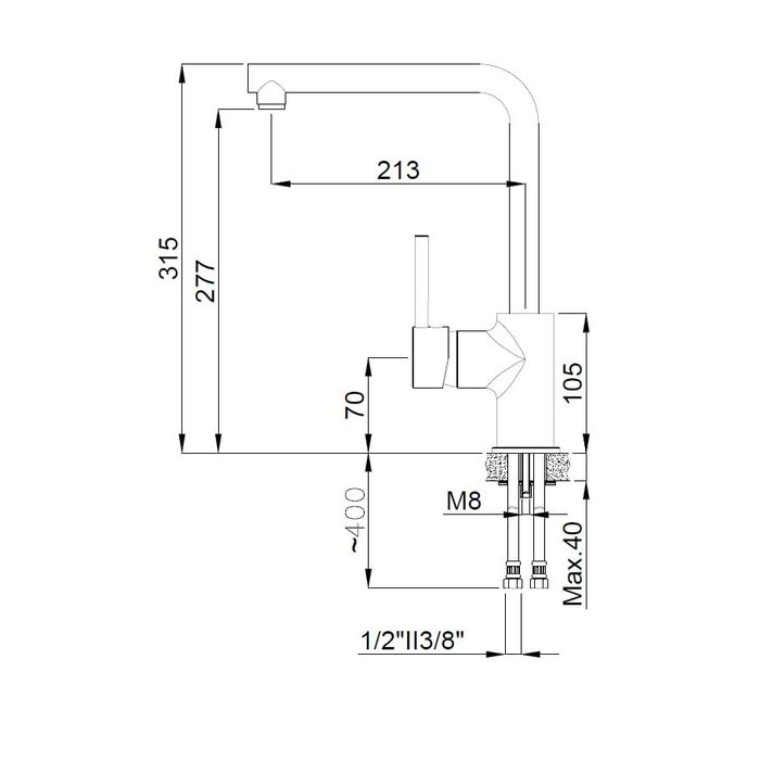 Змішувач для кухні Inova II (15294441) хром, Adell