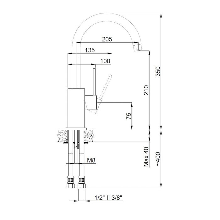 Змішувач для кухні Rondo V2 (15164431) хром, Adell