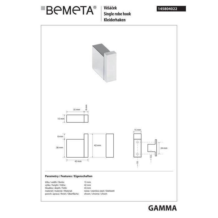 Гачок Gamma (145804022), Bemeta
