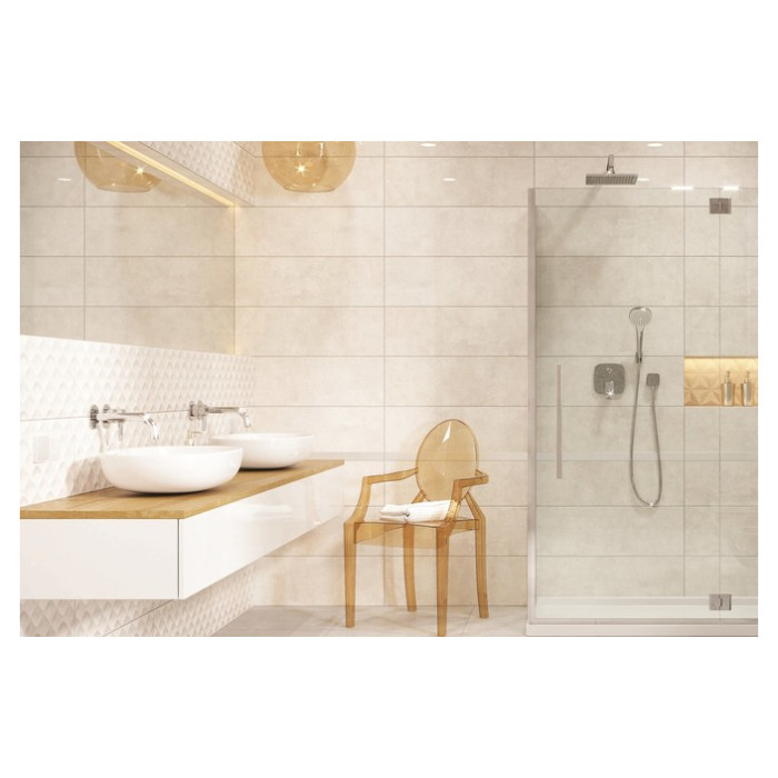 Плитка стінова Visual White RECT 25x75 код 3368 Ceramika Color