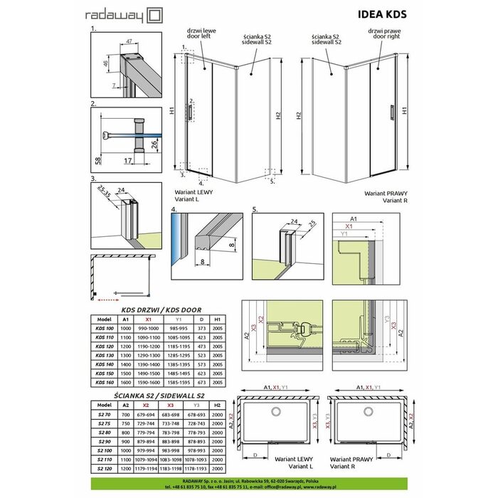 Бокова стінка Idea S2 90 RADAWAY