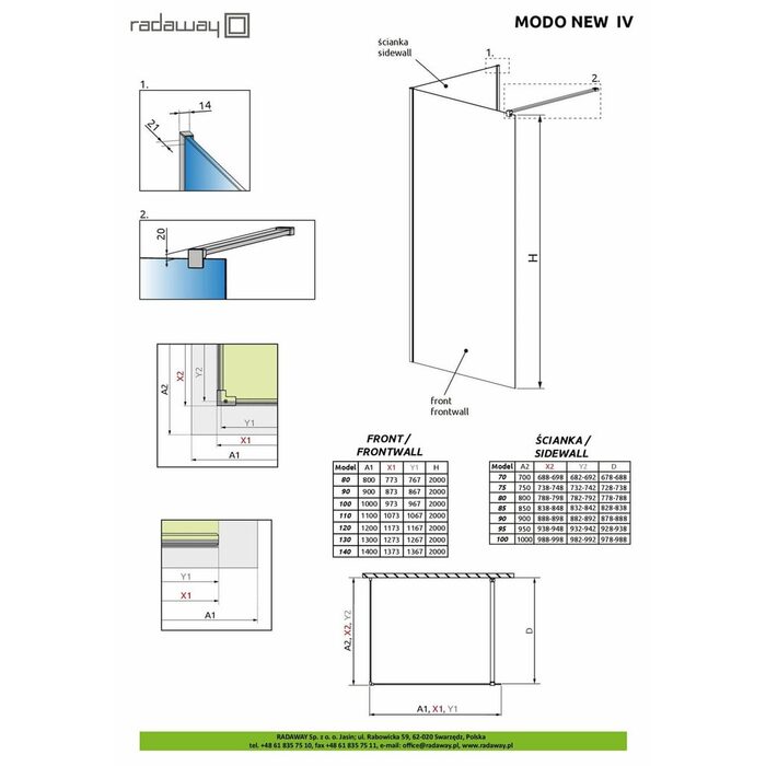 Душова стінка Modo New Black IV 130 RADAWAY