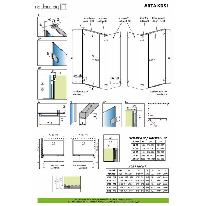 Душові двері Arta W KDS I 520 L RADAWAY