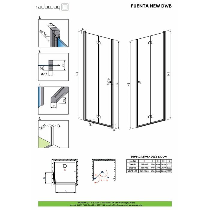 Душові двері Fuenta New DWB 80 R RADAWAY