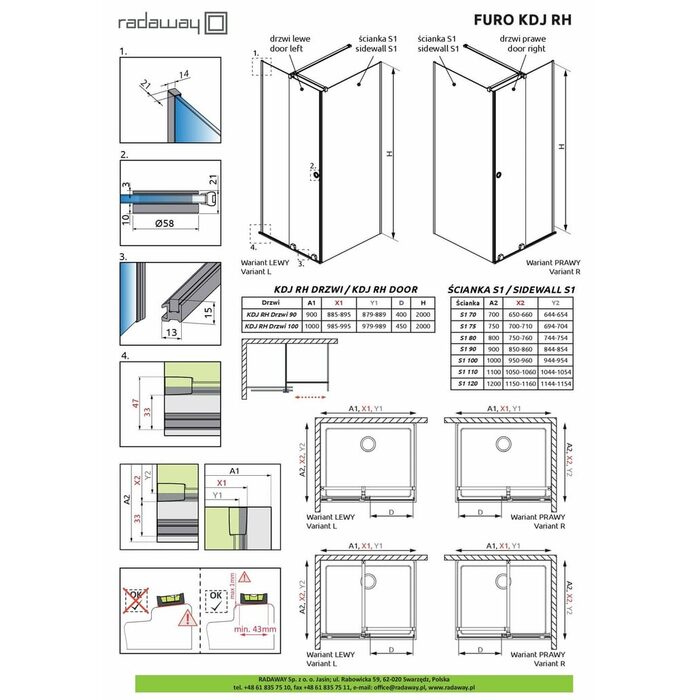 Душові двері Furo KDJ RH 492 R RADAWAY