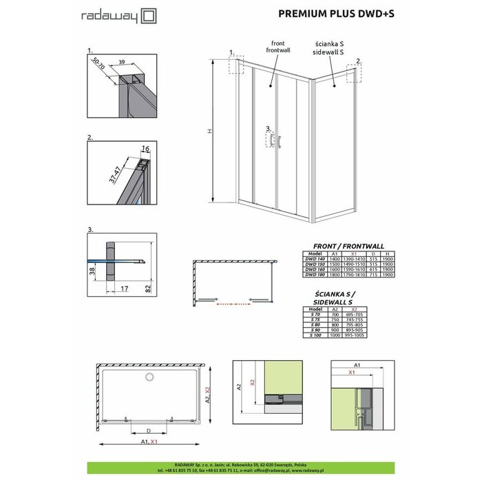 Бокова стінка Premium Plus S 100 33423-01-06N RADAWAY