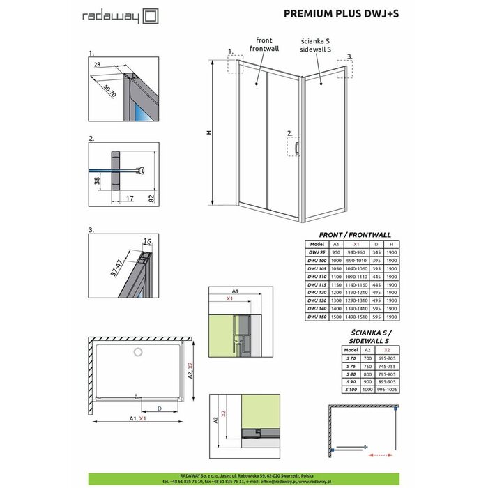 Бокова стінка Premium Plus S 100 33423-01-06N RADAWAY