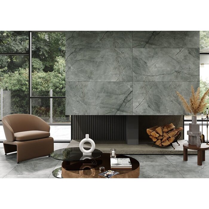 Плитка керамогранітна Silver Heels Graphite MAT 598x1198x8 Cersanit