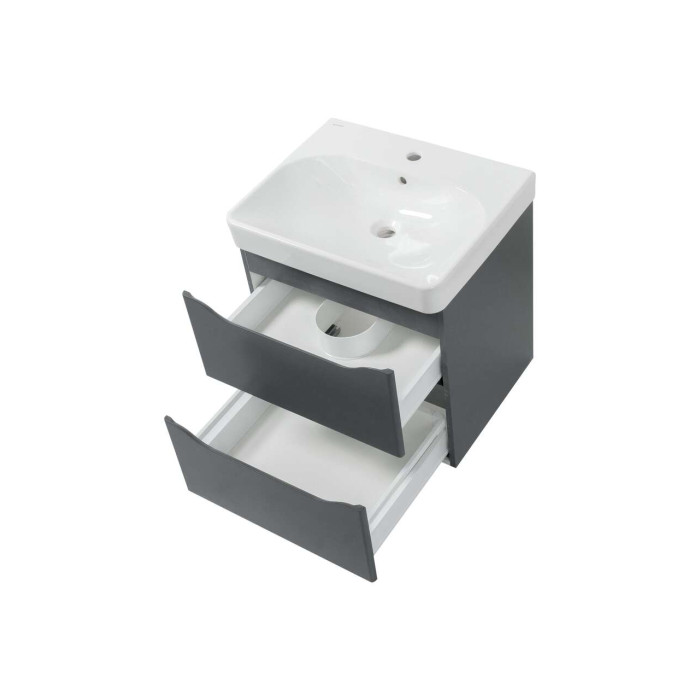 Шафка з умивальником 60 Smile Square Grey matt SM-60 ПС+500.229.01.1 Air-Line