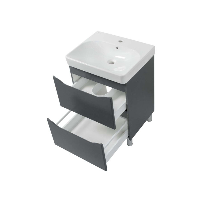 Шафка з умивальником 60 Smile Square Grey matt SM-60 НС+500.229.01.1 Air-Line