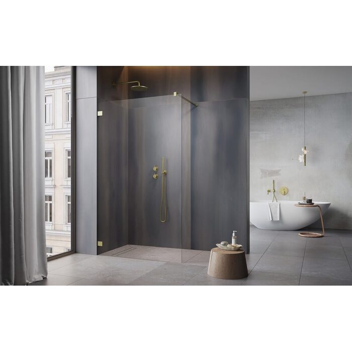 Душова стінка Essenza Pro Brushed Gold Walk-in 110x200 RADAWAY