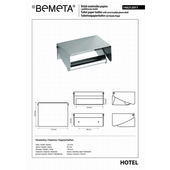 Тримач для туалетного паперу Hotel (146212011), Bemeta