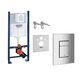 унітаз Omnires Boston 53x36 rimless підвісний, сидіння дюропласт + інсталяція Grohe Rapid Sl (3873200A + BOSTONMWBP)
