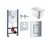 унітаз Omnires Boston 53x36 rimless підвісний, сидіння дюропласт + інсталяція Grohe Rapid Sl (3873200A + BOSTONMWBP)