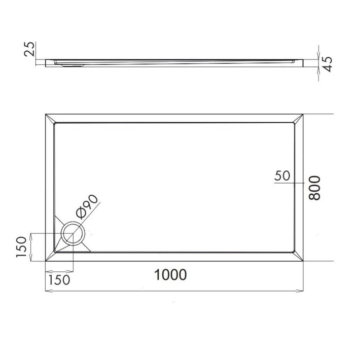 піддон Omnires Merton 80x100 (MERTON80/120/PBP)
