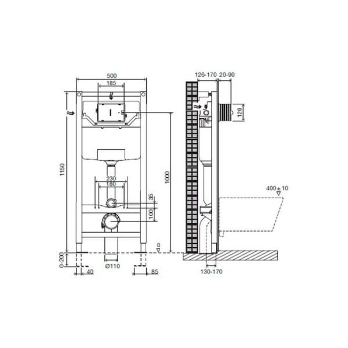 унітаз Omnires Boston 53x36 rimless підвісний, сидіння + інсталяція Oli Olipure 30x20 (880780/152972+ BOSTONMWBP)