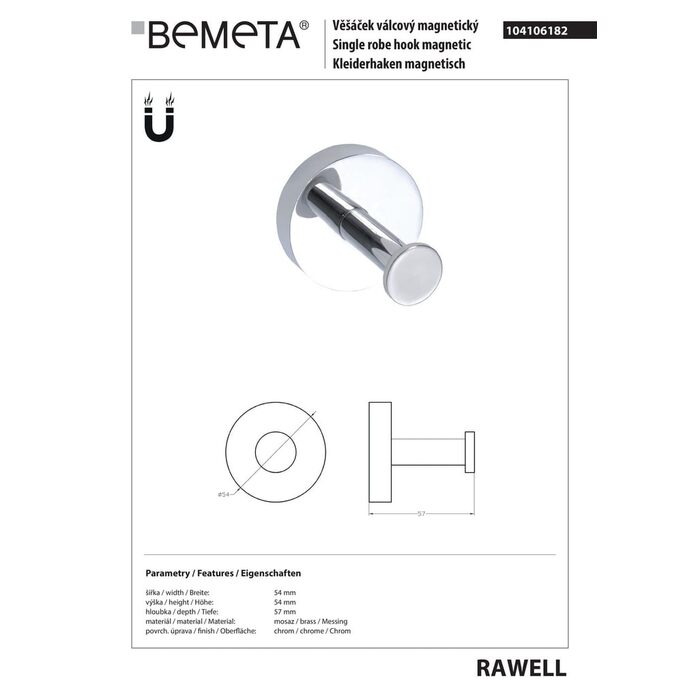 Гачок магнітний Rawell (104106182), Bemeta