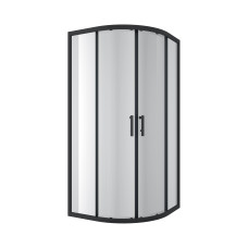 R90RCB Душова кабіна ROUND напівкругла чорна 900x900x1900 мм скло прозоре