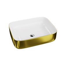 умивальник Lavita Galera Gold/White 50,5x40 накладний (5900378322597)