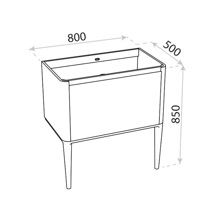 тумбочка з умивальником Lavita Mesa 80 підлогова, white (5900378333623)