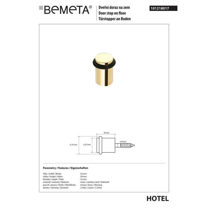 Oбмежувач для дверей Hotel (101218017), Bemeta