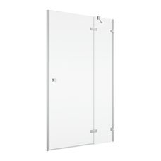 AN13WD09005007 Annea Одностворчаті двері з фіксованою стінкою в одній лінії і L-кріпленням, петлі справа, 900*200мм, алюміно-хром, прозоре скло (1 сорт)