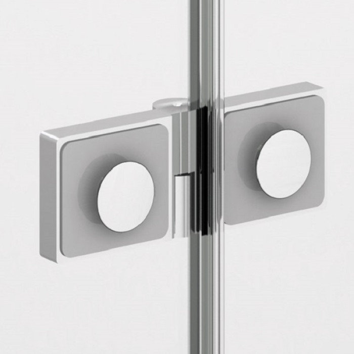 AN13WD12005007 Annea Одностворчаті двері з фіксованою стінкою в одній лінії і L-кріпленням, петлі справа, 1200*200мм, алюміно-хром, прозоре скло (1 сорт)