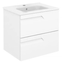 C0072604 (125617+126222) Тумба VITALE 60 на 2 ящики, білий + раковина керамічна Enzo, білий глянець (1 сорт)