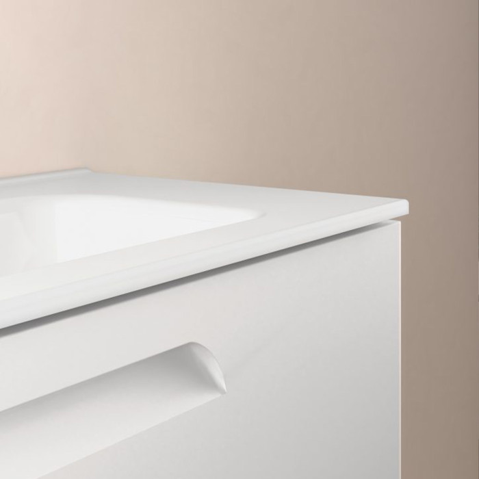C0072604 (125617+126222) Тумба VITALE 60 на 2 ящики, білий + раковина керамічна Slim, білий глянець (1 сорт)