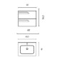 C0072604 (125617+126222) Тумба VITALE 60 на 2 ящики, білий + раковина керамічна Slim, білий глянець (1 сорт)