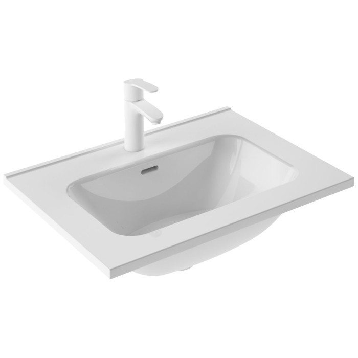 C0072604 (125617+126222) Тумба VITALE 60 на 2 ящики, білий + раковина керамічна Slim, білий глянець (1 сорт)