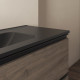 C0077892 (126646+129265+126749) Тумба Vida 80 на 2 ящики + раковина ENZO чорна матова, ручки чорний мат, горіх (1 сорт)