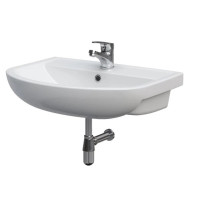 K667-025 ARTECO Умивальник меблевий 60 з отвором для змішувача, з переливом, білий глянець (картон) (1 сорт)