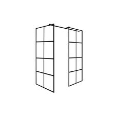 Кабіна walk in EXCEA Black 120x90x190 скло прозоре, чорний профіль