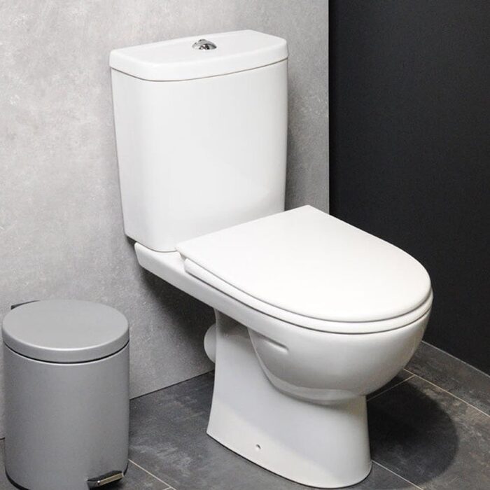 L79046000 Freja Premium Унітаз-компакт косий вип.,  нижній підвід, дюропластове сидіння з мікроліфтом 3/6л (1 сорт)
