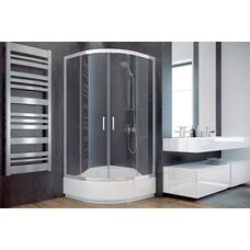 Кабіна півкругла MODERN 90x90x165 універсальна: скло grigio, профіль хромований