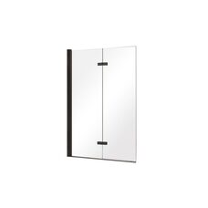 Шторка для ванни BESCO Lumix-2S 100x145 профіль чорний мат